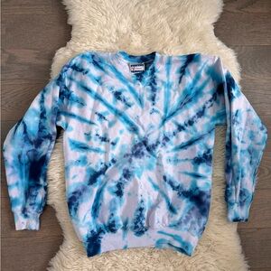 Handmade Tie Dye Blue Sweatshirt